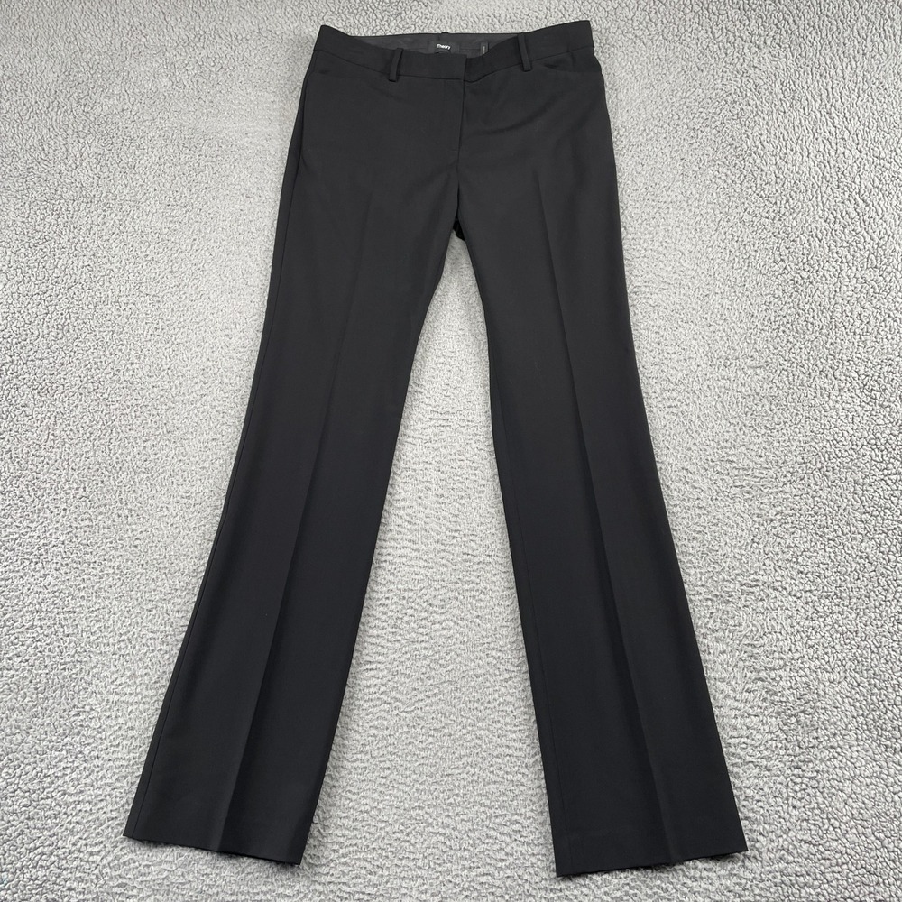 Theory Dress Pants Women 8 Black Sevona Custom Max C3 Virgin Wool Straight Leg